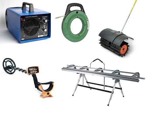 Ozone Machines, Fish Tape, Power Broom, Metal Detector, Aluminum Brake